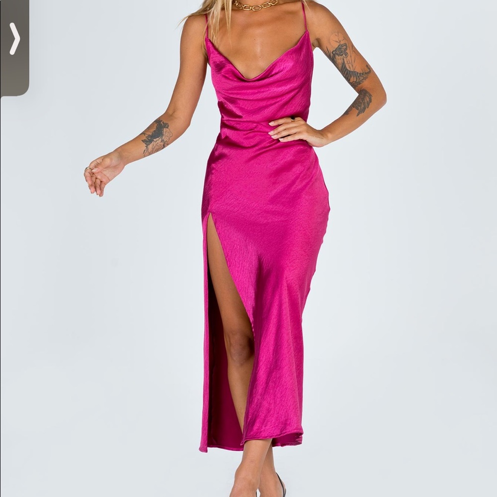 NWT PrincessPolly Walk The Line Maxi Dress Magenta